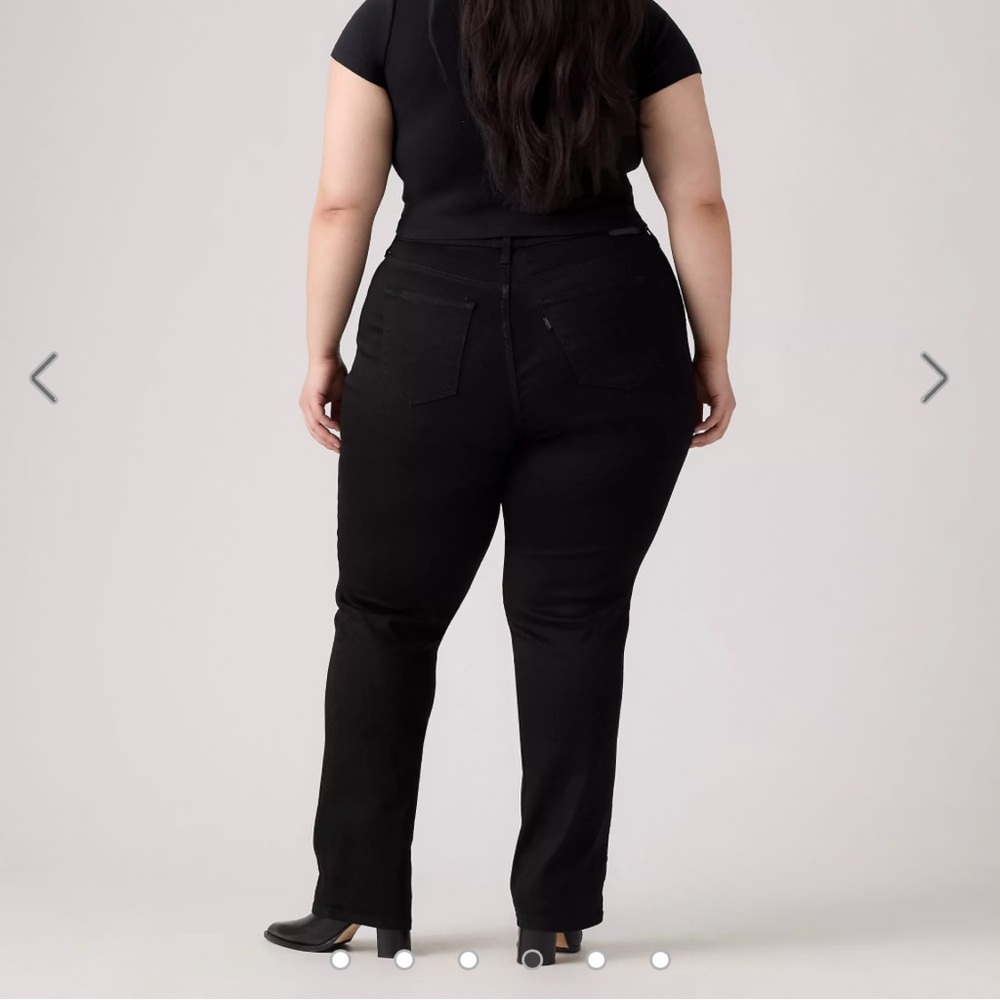 724 HIGH RISE SLIM STRAIGHT FIT WOMEN'S JEANS (PLUS SIZE) NWT Soft Black 20W - Picture 4 of 7